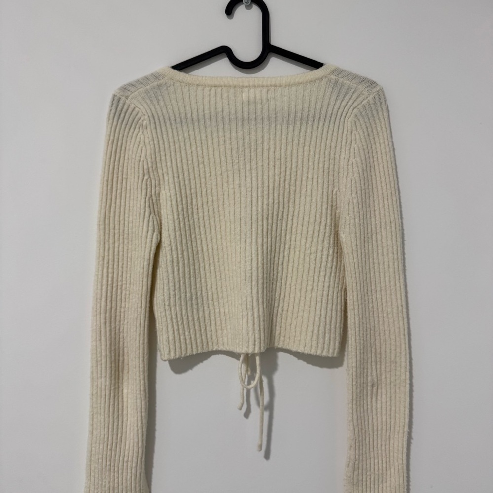 Kimchi Blue Ivory Ribbed Sweater - Picture 2 of 4